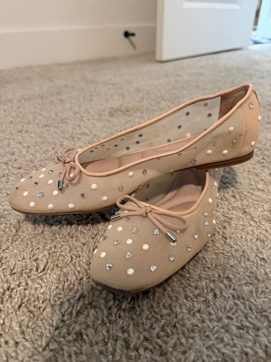 Gianni Bini Shoes - Gianni Bini Blush Pearl and Rhinestone Ballet Flats